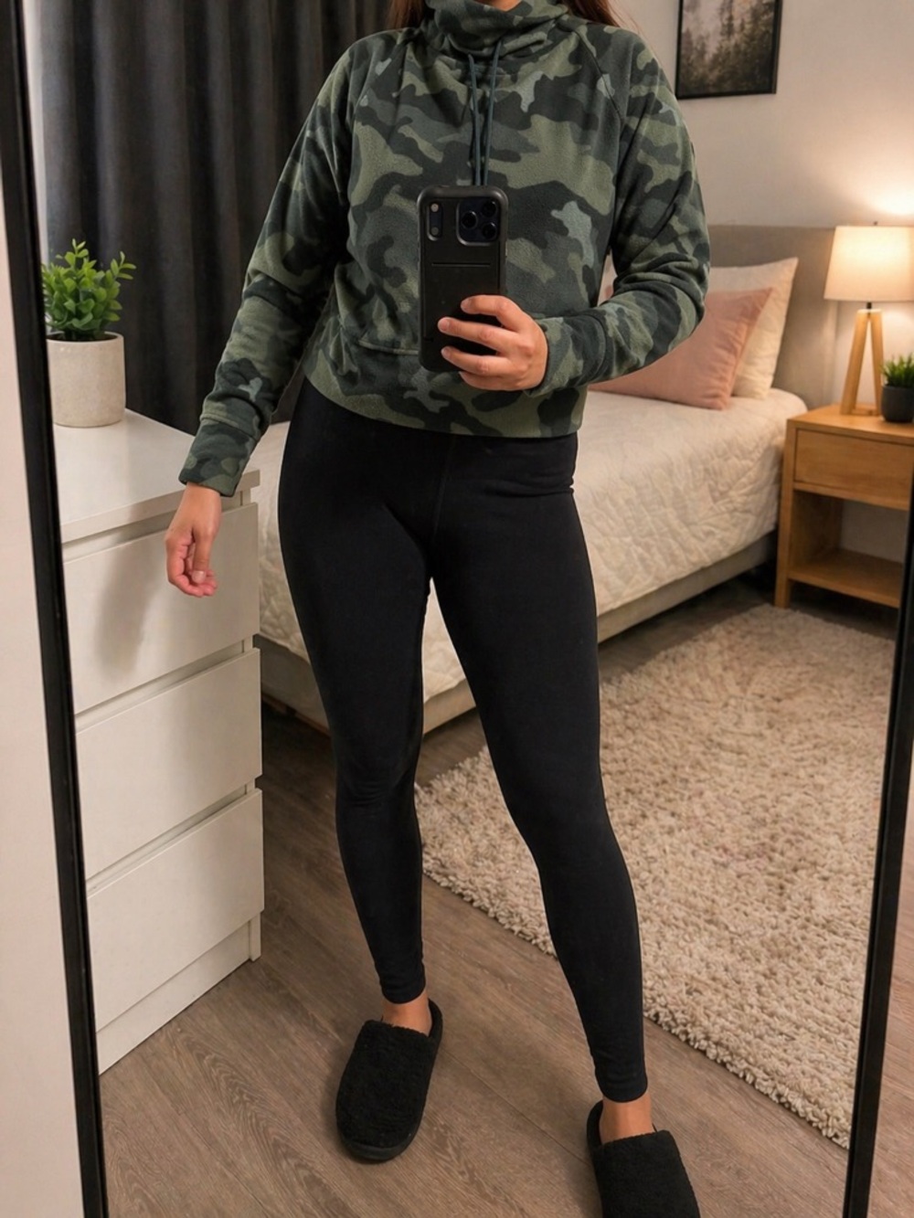 Old Navy Green Camouflage Funnel Neck Pullover Hoodie - Picture 5 of 5